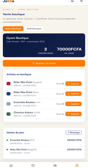 Application JoMIa sur mobile